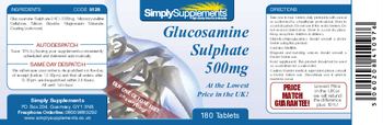 SimplySupplements Glucosamine Sulphate 500mg - 