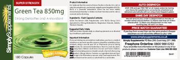 SimplySupplements Green Tea 850mg - 