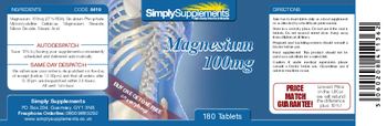 SimplySupplements Magnesium 100mg - 