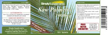 SimplySupplements Saw Palmetto 1000mg - 