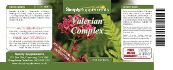SimplySupplements Valerian Complex - 