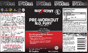 Six Star Pro Nutrition Pre-Workout N.O. Fury Elite Series - supplement