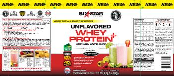 Six Star Pro Nutrition Unflavored Whey Protein Plus Elite Series - supplement