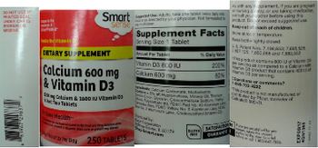 Smart Sense Calcium 600 mg & Vitamin D3 - supplement