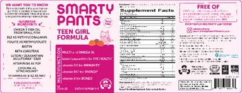SmartyPants Teen Girl Formula - supplement