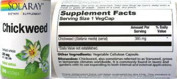 Solaray Chickweed 385 mg - supplement
