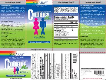 Solaray Extra Strength Continence Max - supplement and plan