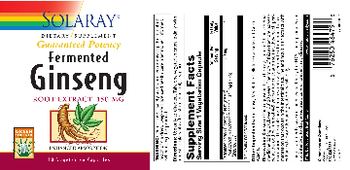 Solaray Fermented Ginseng Root Extract, 150 mg - supplement
