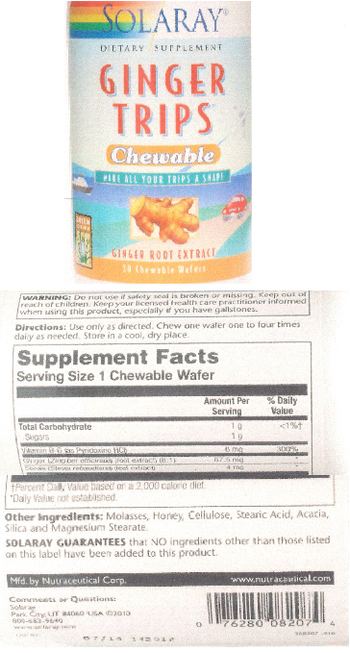 Solaray Ginger Trips Chewable - supplement