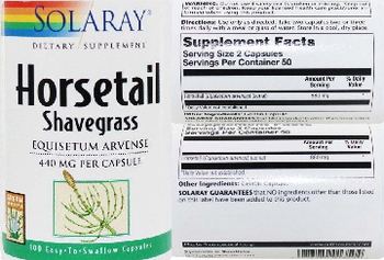 Solaray Horsetail Shavegrass - supplement