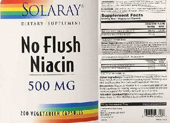 Solaray No Flush Niacin 500 mg - supplement