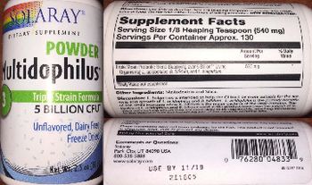 Solaray Powder Multidophilus Unflavored - supplement