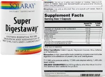 Solaray Super Digestaway - supplement