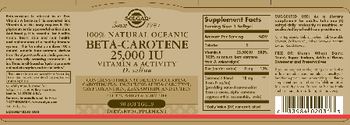 Solgar 100% Natural Oceanic Beta-Carotene 25,000 IU - supplement