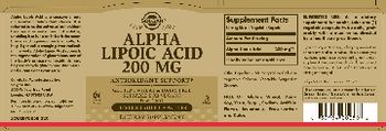 Solgar Alpha Lipoic Acid 200 mg - supplement