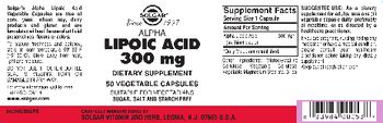 Solgar Alpha Lipoic Acid 300 mg - supplement