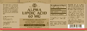 Solgar Alpha Lipoic Acid 60 mg - supplement