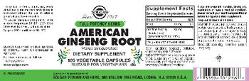 Solgar American Ginseng Root - supplement
