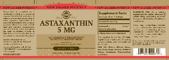 Solgar Astaxanthin 5 mg - supplement
