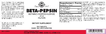 Solgar Beta-Pepsin - this statement has not been evaluated by the food and drug administration this product is not intend