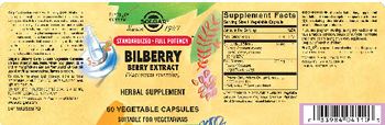 Solgar Bilberry Berry Extract - herbal supplement