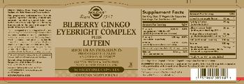 Solgar Bilberry Ginkgo Eyebright Complex Plus Lutein - supplement