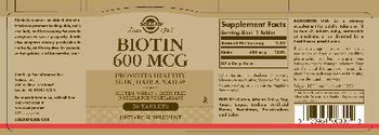 Solgar Biotin 600 mcg - supplement