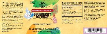 Solgar Blueberry Leaf Extract - herbal supplement