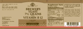 Solgar Brewer's Yeast 7 1/2 Grains With Vitamin B 12 - supplement