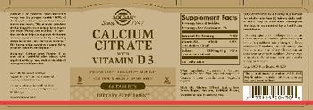 Solgar Calcium Citrate With Vitamin D 3 - supplement