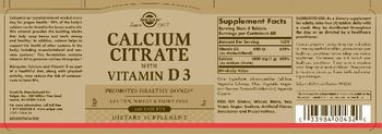 Solgar Calcium Citrate With Vitamin D 3 - supplement