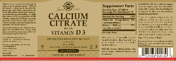 Solgar Calcium Citrate with Vitamin D 3 - supplement