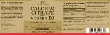 Solgar Calcium Citrate with Vitamin D3 - supplement