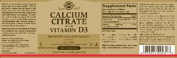 Solgar Calcium Citrate with Vitamin D3 - supplement