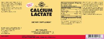 Solgar Calcium Lactate - supplement