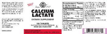 Solgar Calcium Lactate - supplement