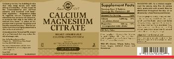 Solgar Calcium Magnesium Citrate - supplement