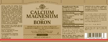 Solgar Calcium Magnesium Plus Boron - supplement