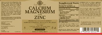 Solgar Calcium Magnesium plus Zinc - supplement