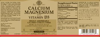 Solgar Calcium Magnesium with Vitamin D 3 - supplement