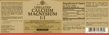 Solgar Chelated Calcium Magnesium 1:1 - supplement