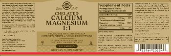 Solgar Chelated Calcium Magnesium 1:1 - supplement