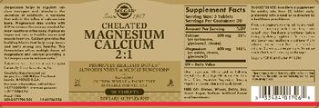 Solgar Chelated Magnesium Calcium 2:1 - supplement