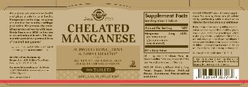 Solgar Chelated Manganese - supplement
