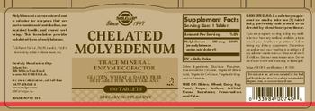 Solgar Chelated Molybdenum - supplement