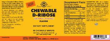 Solgar Chewable D-Ribose Natural Orange Flavor - supplement