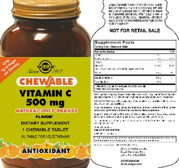 Solgar Chewable Vitamin C 500 mg Natural Juicy Orange Flavor - supplement