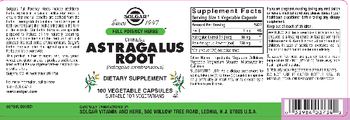 Solgar Chinese Astragalus Root - supplement