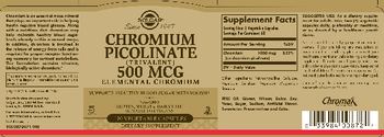 Solgar Chromium Picolinate (Trivalent) 500 mcg - supplement