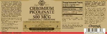 Solgar Chromium Picolinate (Trivalent) 500 mcg - supplement